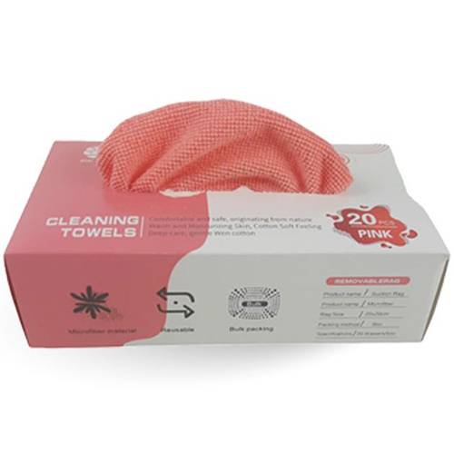 مناشف تنظيف منزلية من الالياف الدقيقة 20قطعة وردي موديل رقم.K1429