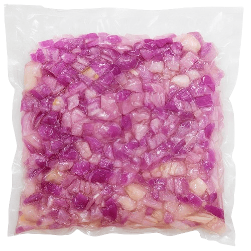 بصل طازج مقطع شرائح مغلف ومفرغ من الهواء 250جم