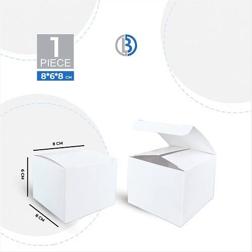 علب كرتون بيضاء 8×6×8سم 1حبة