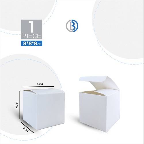 علب كرتون بيضاء 8×8×8سم 1حبة