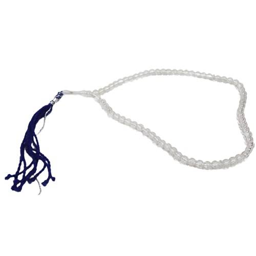 مسبحة بكلايت ابيض شفاف ملمس ناعم