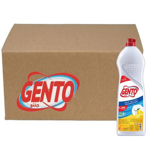 جنتو سائل غسيل الصحون بالليمون مضاد للبكتيريا 1لتر 12حبة