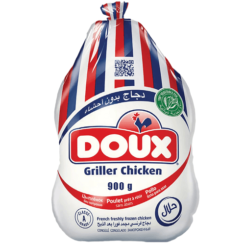 دو دجاج فرنسي مجمد بدون احشاء 900جم