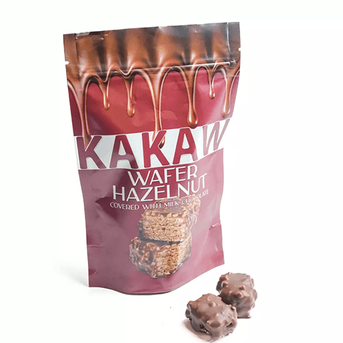 كاكاو ويفر بحشوة البندق مغطى بكاكاو الحليب مع اللوز 80جم