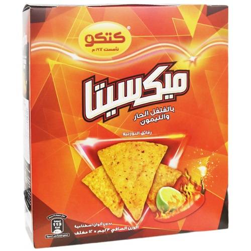 كتكو ميكسيتا رقائق التورتيلا بالفلفل الحار والليمون 23جم 12حبة