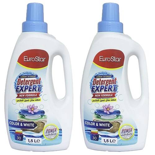 يورو ستار سائل غسيل الملابس 1.5لتر 2حبة