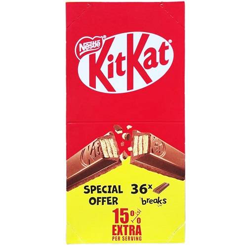 كيت كات ويفر شوكولاتة بالحليب 2اصبع 20.5جم 36حبة عرض خاص