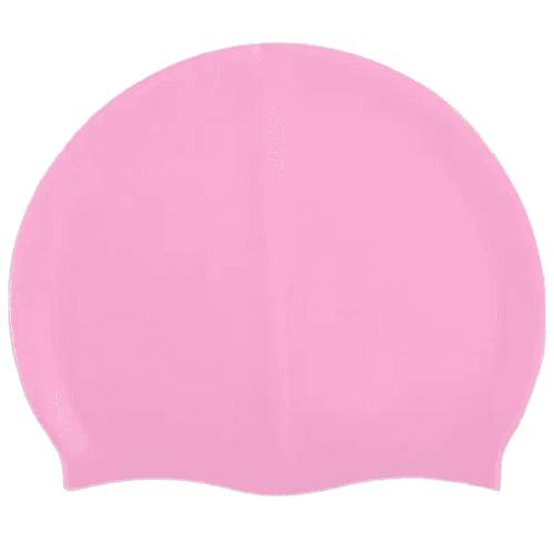 غطاء شعر سيليكون للسباحة وردي
