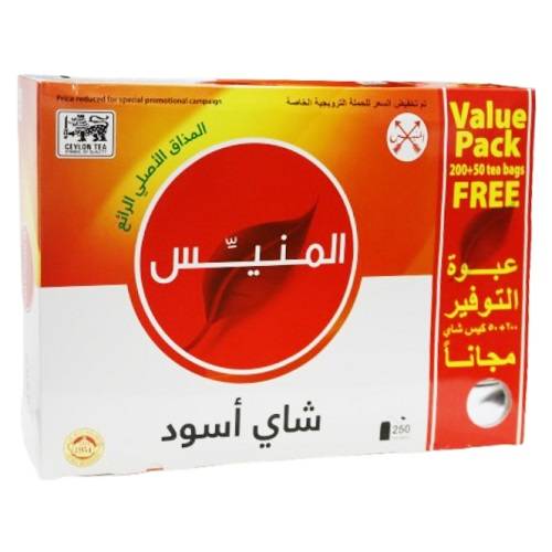 المنيس شاي اسود 200+50كيس 500جم
