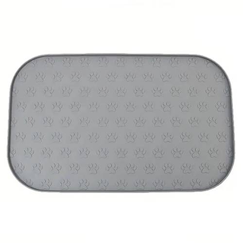 حصيرة طعام الحيوانات الاليفة من السيليكون المقاوم للماء مستطيلة ذات حافة مستديرة 27x40سم