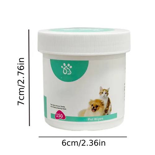 مناديل مبللة لتنظيف العين والاذن للحيوانات الاليفة 150منديل مبلل