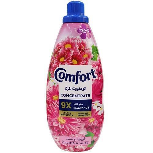 كومفورت منعم ومعطر الاقمشة المركز برائحة عطر الاوركيد والمسك 1.5لتر