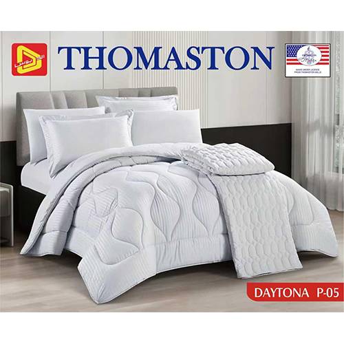 توماستون دايتونا طقم لحاف مزدوج كينج 7قطع فضي موديل رقم.J-1115