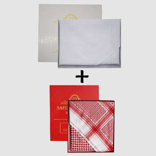 البصمة سفير الامراء شماغ احمر + البصمة سفير الامراء شماغ ابيض 1+1مجانا