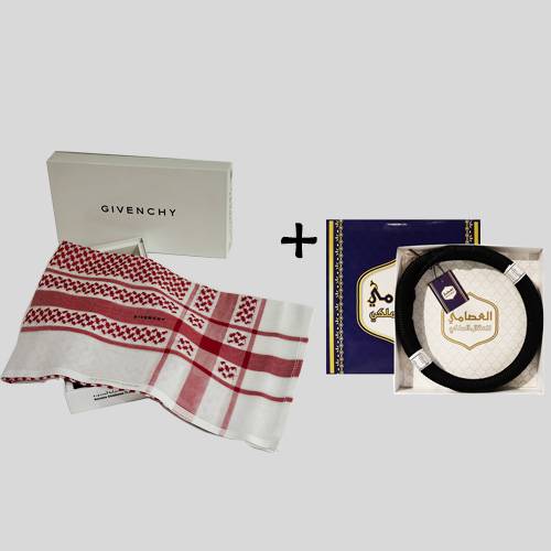 جيفنشي شماغ احمر كلاسيك + عقال هدية
