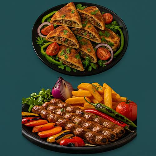 ماعون كباب 3سيخ + حواوشى وسط