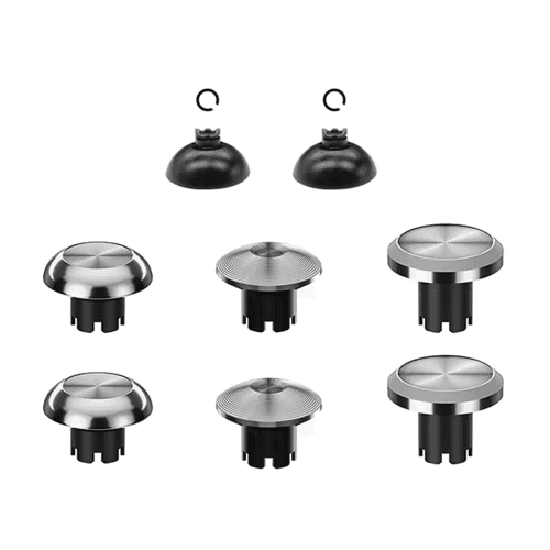 اغطية عصا تحكم معدنية وقواعد عصا تحكم لذراع PS5 Edge فضي 8قطع رقم.38941