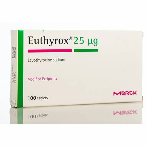 يوثيروكس 25مكجم لعلاج قصور وتضخم الغدة الدرقية 100قرص