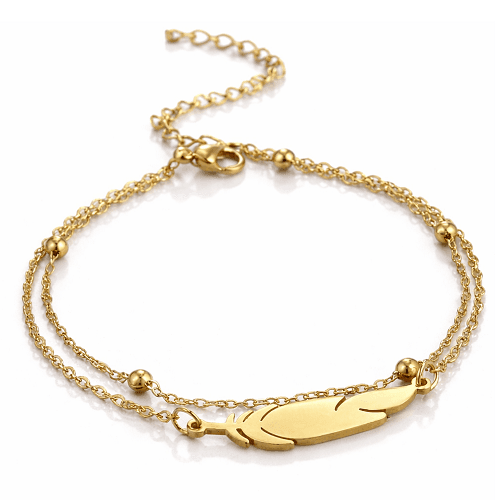 سوار قدم نسائي انيق ذهبي