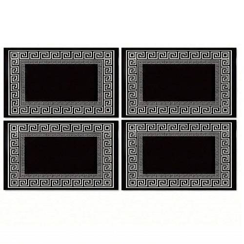 مفرش طاولة كتان 30×45سم اسود 4حبة