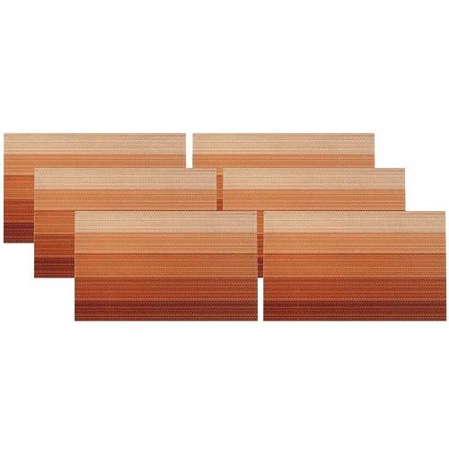 مفرش طاولة كتان 30×45سم برتقالي 6حبة