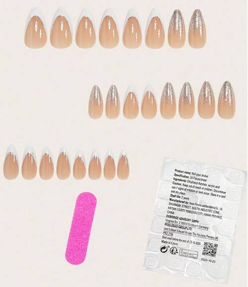 طقم اظافر مضغوطة 24حبة