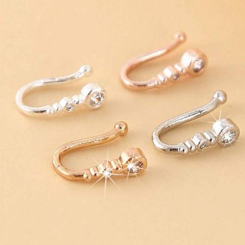 حلقة تزيين الانف 4حبة على شكل حرف U