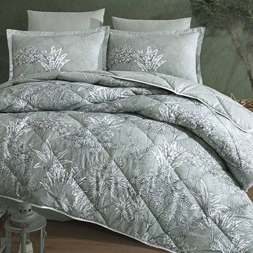 مورا كلاسي لحاف نفر ونص قطن 100% 180x240سم 5قطع ازرق سكاي موديل رقم.J-1123