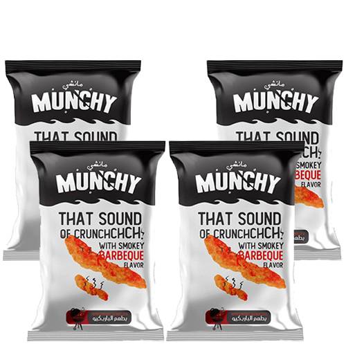 مانشي مقرمشات الذرة خالية من المواد الحافظة بنكهة الباربكيو 80جم 4حبة