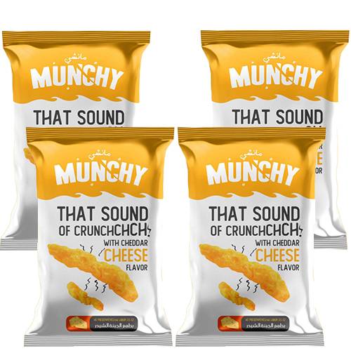 مانشي مقرمشات الذرة خالية من المواد الحافظة بنكهة الجبنة الشيدر 80جم 4حبة