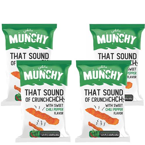 مانشي مقرمشات الذرة خالية من المواد الحافظة بنكهة الفلفل الحلو 80جم 4حبة