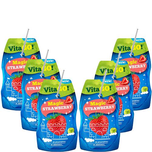 فيتا جو عصير بنكهة التفاح والفراولة 200مل 6حبة