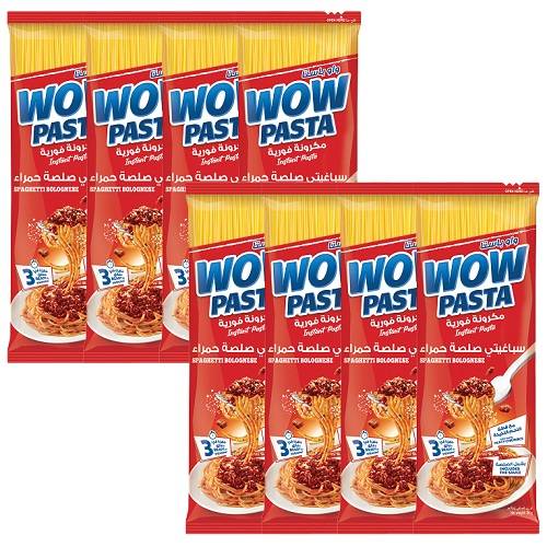 واو باستا معكرونة فورية سباغيتي صلصة حمراء 94جم 8حبة