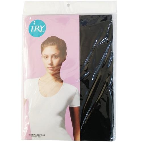 تراي فانيلة نسائي نصف كم اسود