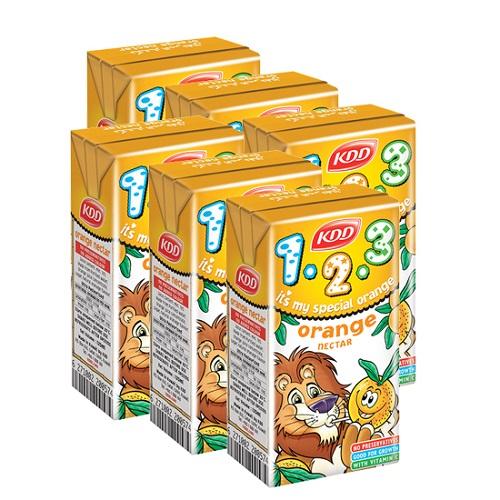 كي دي دي عصير برتقال مع عنب ابيض 125مل 6حبة