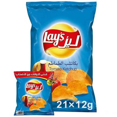 ليز شيبس بكاتشب الطماطم 11جم 21حبة