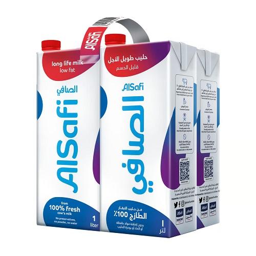 الصافي حليب قليل الدسم طويل الامد 1لتر 4حبة