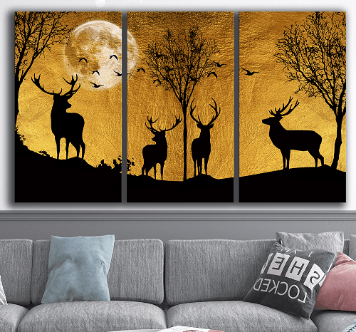 لوحة ثلاثية من الفن الحديث مصنوعة من خام الكانفس عالي الجودة مع اطار داخلي رقم.2252244