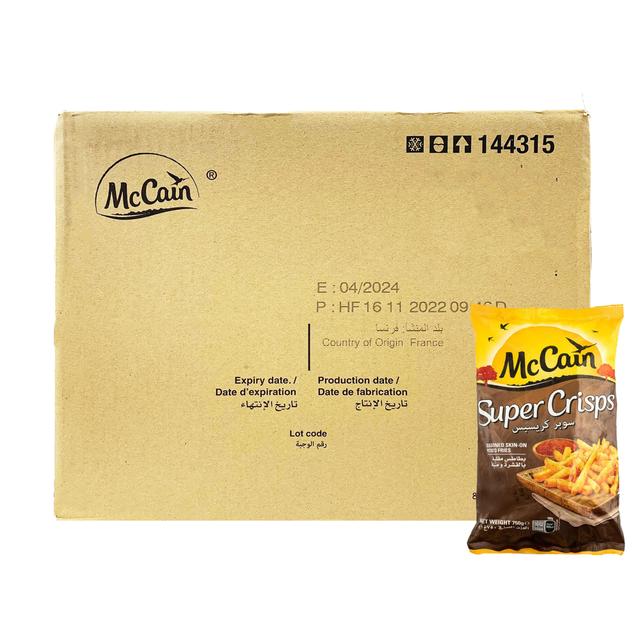 ماكين سوبر كريسبس بطاطس مقلية بالقشرة ومتبلة 750جم 12حبة 1كرتون