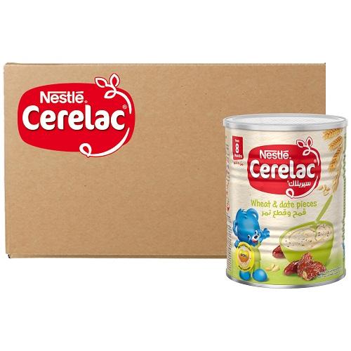 نستلة سيريلاك قمح وقطع تمر 8اشهر 400جم 24حبة 1كرتون
