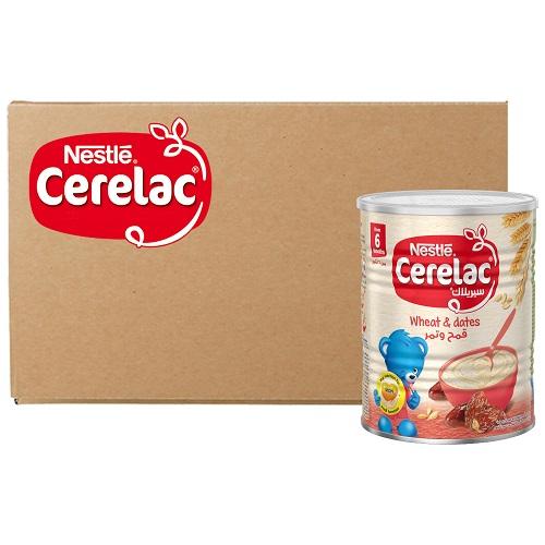 نستلة سيريلاك قمح وتمر 6اشهر 400جم 24حبة 1كرتون