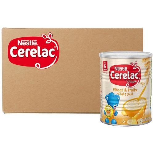 نستلة سيريلاك قمح وفواكة +6اشهر 400جم 24حبة 1كرتون