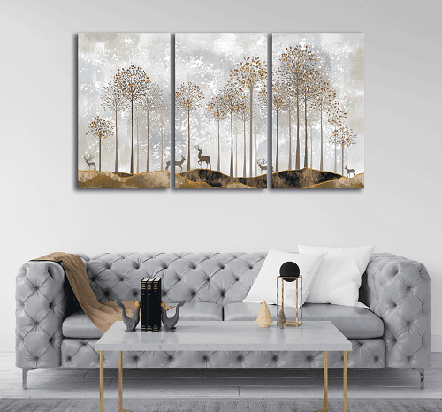 لوحة ثلاثية من الفن الحديث مصنوعة من خام الكانفس عالي الجودة مع اطار داخلي رقم.2252393