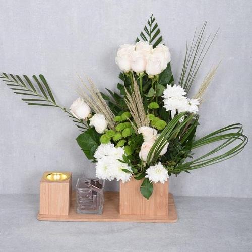 ديكور خشب مع مبخر وشوكولاتة وطباعة كارت موديل رقم.RS-48