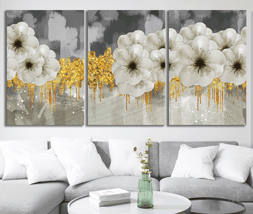 لوحة ثلاثية من الفن الحديث مصنوعة من خام الكانفس عالي الجودة مع اطار داخلي رقم.2252230