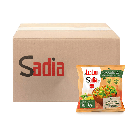 ساديا خضروات مشكلة مع ذرة 450جم 24حبة 1كرتون