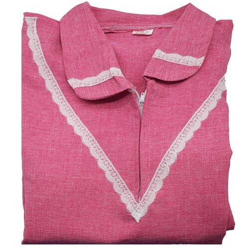 طقم عاملة منزل شتوي وردي 2قطعة