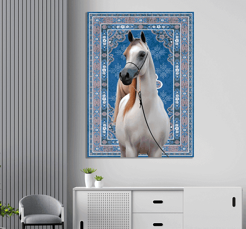 لوحة الخيل العربي من الفن الحديث من خام الكانفس عالي الجودة مع اطار داخلي رقم.2252390