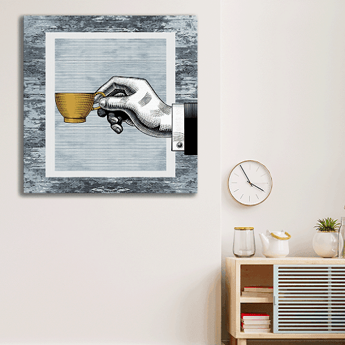 لوحة احادية للقهوة مصنوعة من خام الكانفس عالي الجودة مع اطار داخلي رقم.2252387