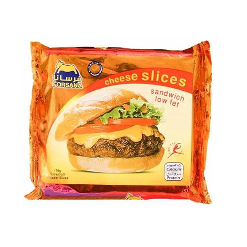 فرسانا جبنة شيدر مطبوخة قليلة الدسم 10شرائح 170جم 